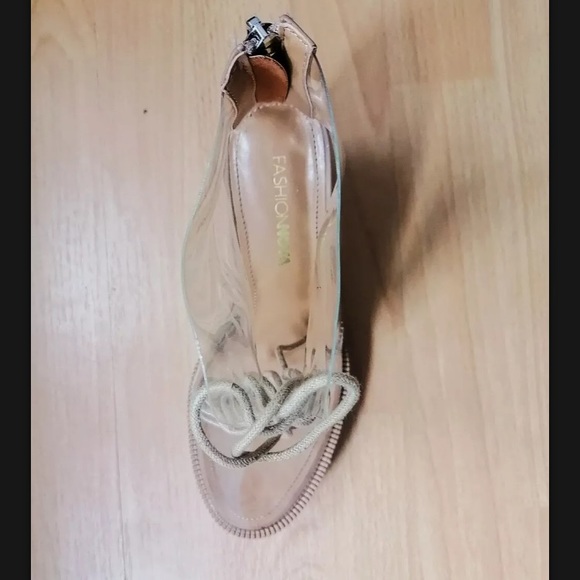 Fashion Nova clear Nude Booties - Picture 3 of 8